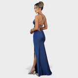 Órlaith — Midnight Blue Satin Dress