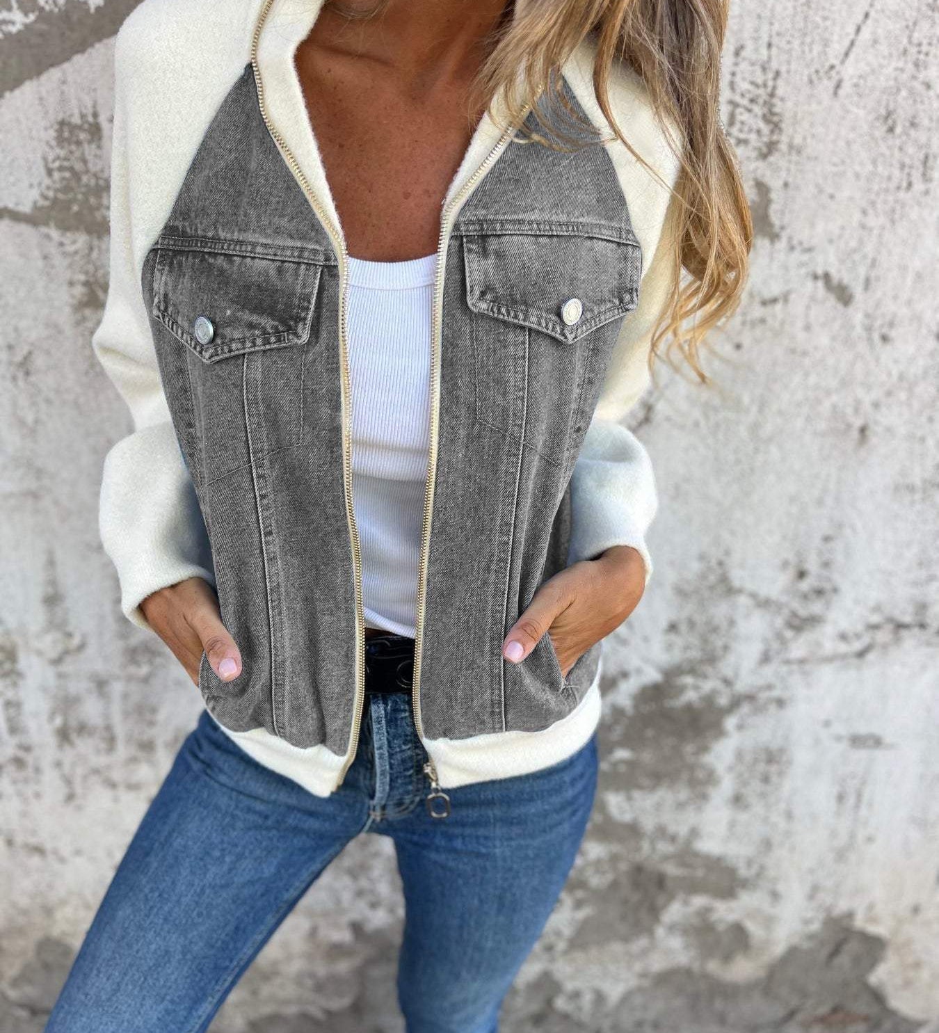 Esther — Denim Hooded Jacket