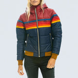 Audrey — Zip-Up Jacket with Rainbow Stripes
