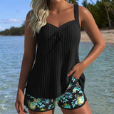 Kathleen — Striped Tankini with Two-Piece Swimsuit Bottom