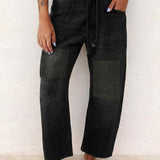 Doireann — Patchwork Drawstring Jeans