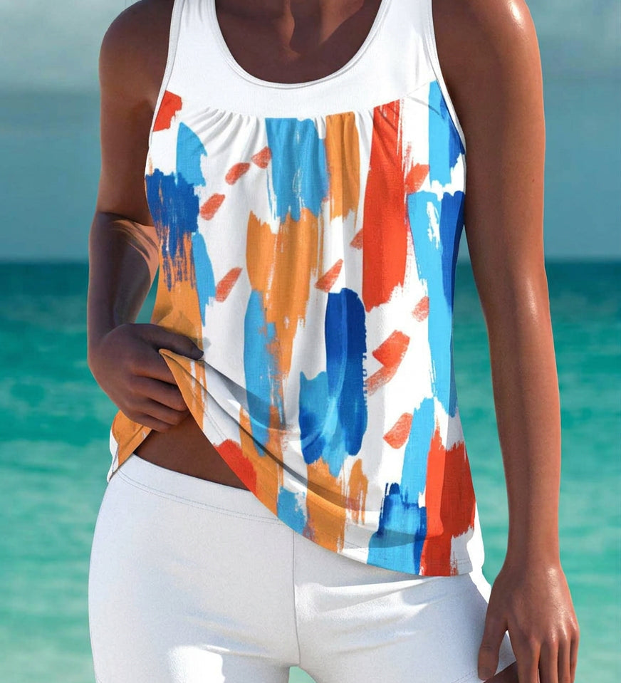 Bridget — Elegant tankini with tummy control effect and matching shorts