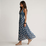Pauline — Denim Dress with Polka Dot Chiffon Skirt