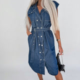 Helen — Everyday Denim Dress with Belt