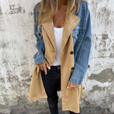 Ruby — Two-Tone Denim Trench Coat