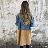 Ruby — Two-Tone Denim Trench Coat