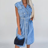 Helen — Everyday Denim Dress with Belt