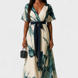 Karen — Long Dress Watercolour Print