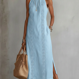 Ivy — Sleeveless Lace Detail Midi Dress
