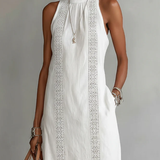 Florence — Sleeveless Lace Detail Midi Dress
