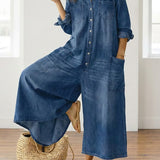 Clodagh — Denim Cotton Jumpsuit