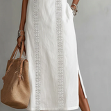 Florence — Sleeveless Lace Detail Midi Dress