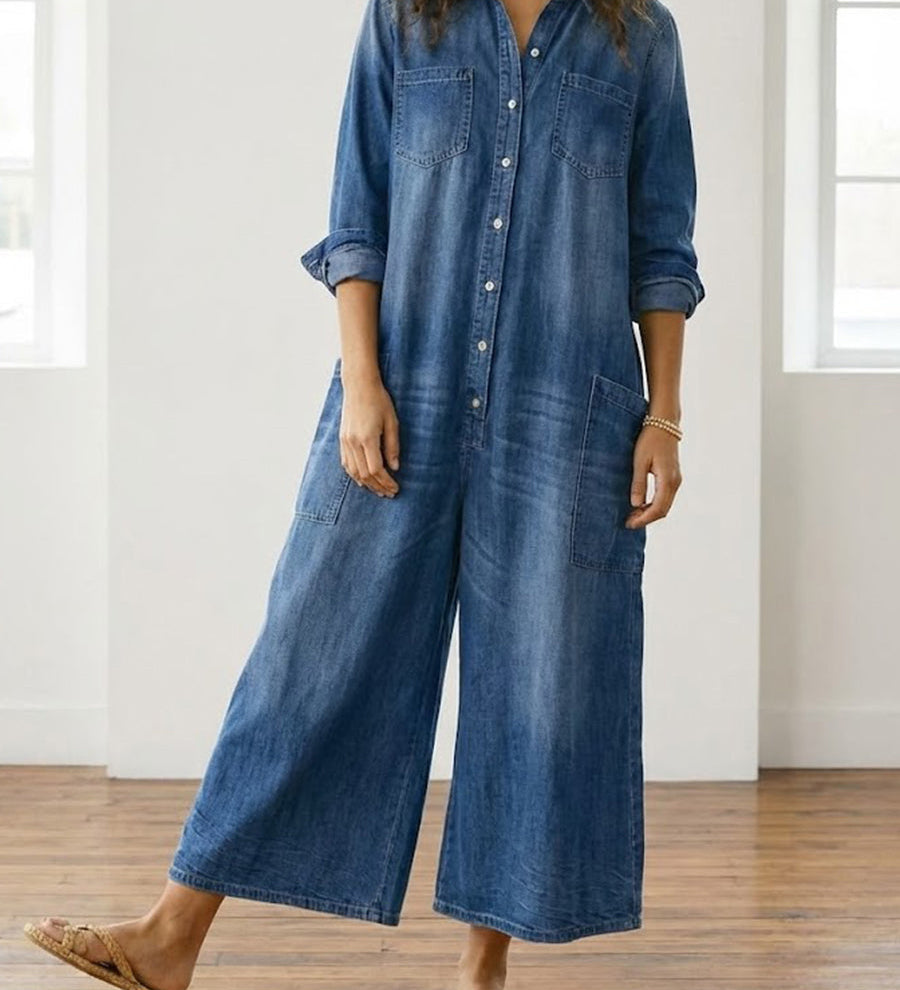 Clodagh — Denim Cotton Jumpsuit