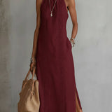 Michelle — Sleeveless Lace Detail Midi Dress