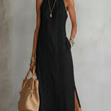Joan — Sleeveless Lace Detail Midi Dress