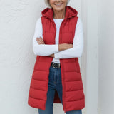 Síle — Casual Sleeveless Hood Long Puffer Vest