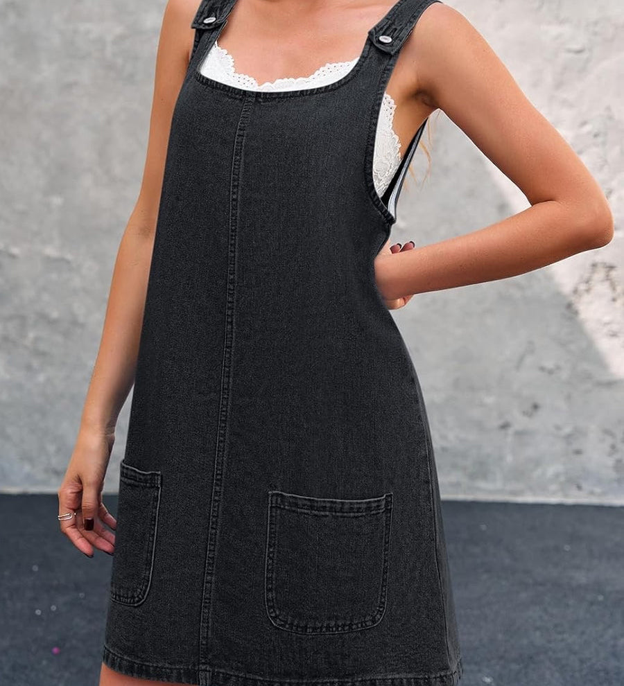 Alice — Casual Denim Overall Dress