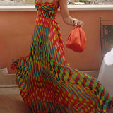 Kathleen — Abstract Printed Maxi Dress