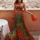 Kathleen — Abstract Printed Maxi Dress