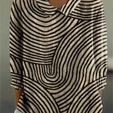 Audrey — Monochrome Wave Blouse